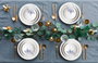 Hermia Vajilla de Porcelana 24 Piezas Diseño Blanco y Azul GBSATN24KY4E40711